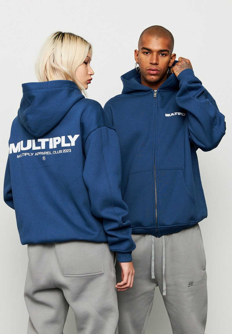 Multiply Apparel Tröja med dragkedja - dark denim