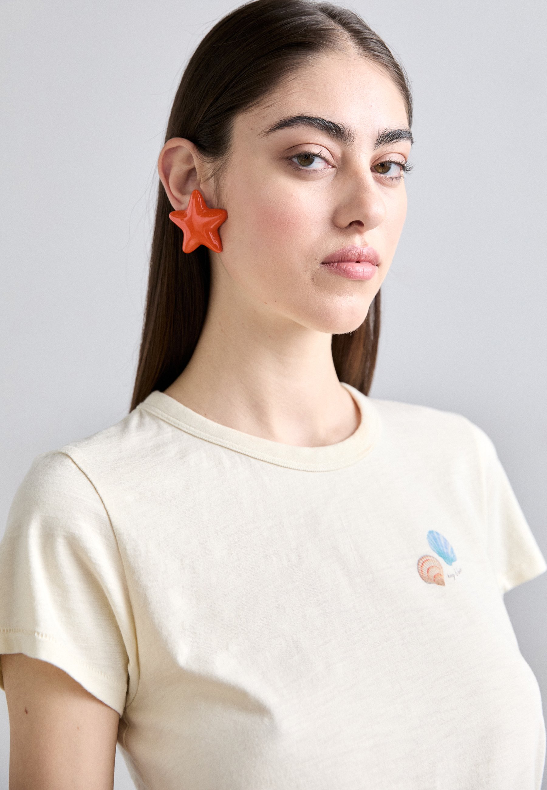 rag & bone SEASHELL TEE - Print T-shirt - offwhite/off-white