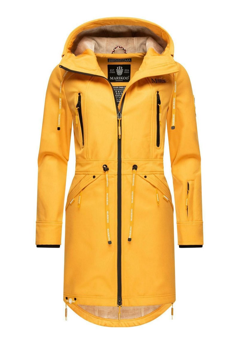 Marikoo Racquellee Softshelljas voor dames, parka, overgangs-/regenjas, met capuchon Zink Grijs S