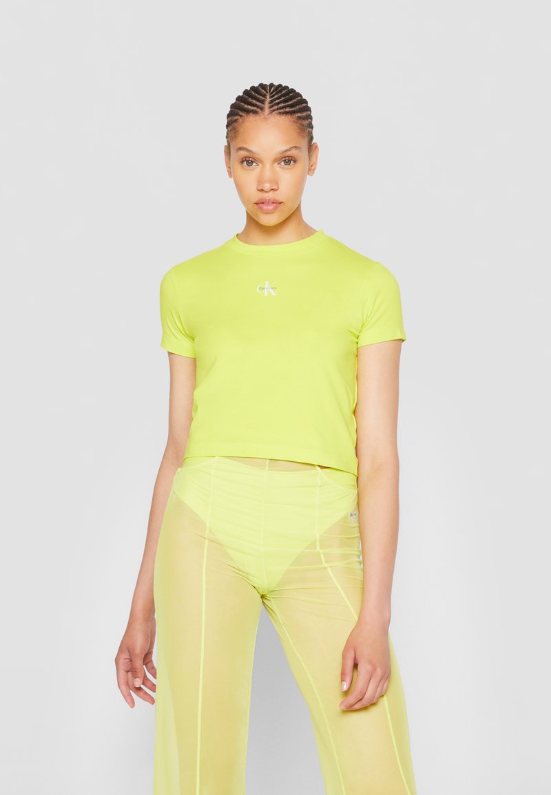 Calvin Klein Jeans MONOLOGO BABY TEE Tshirt basic lemon lime