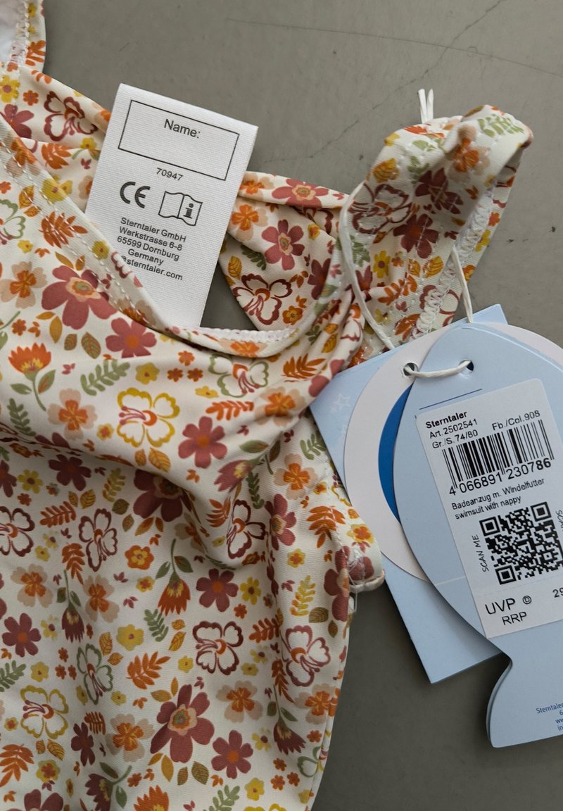 Sterntaler Langarm-Schwimmshirt Blumen ecru - Mädchen - Gr