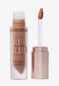 Mjuk matt flytande läppprodukt i en genomskinlig tube med en rosaguld lock. Liten applicerare med en sammetslen textur för en jämn applicering.