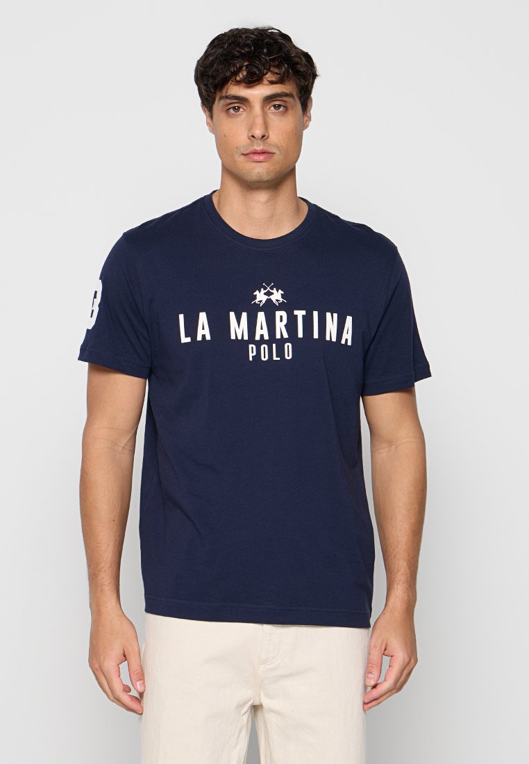 LA MARTINA T-shirt print donkerblauw