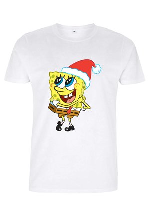 Henry Tiger, SPONGEBOB SQUAREPANTS SANTA HAT - Triko s potiskem - white