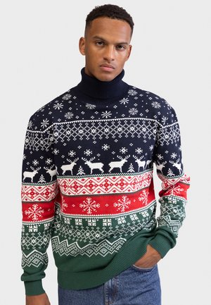 Redefined Rebel SANTA ROLLNECK REGULAR FIT - Πουλόβερ - navy