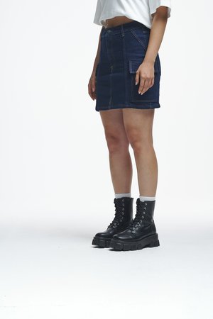 RUNA MINI SKIRT - Jeansrok - raw blue