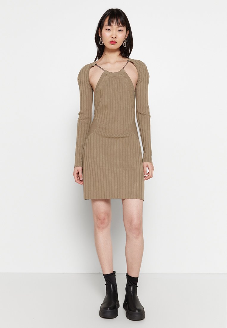 EYTYS Gebreide jurk beige
