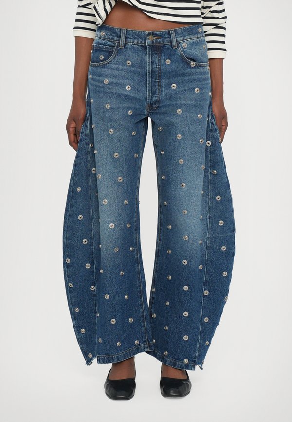 STUDDED ORGANIC WITH SIDE INSERTS - Wide Leg