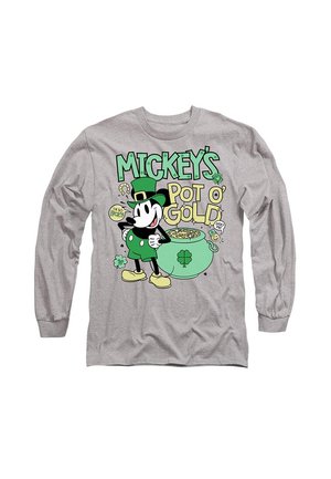 MICKEY MOUSE FRIENDS ST PATRICK'S DAY MICKEY POT O GOLD - Long sleeved top - mottled light grey