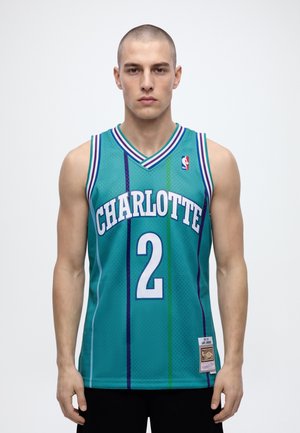 Mitchell & Ness, SWINGMAN JERSEY CHARLOTTE HORNETS - LARRY JOHNSON - Топ - turquoise