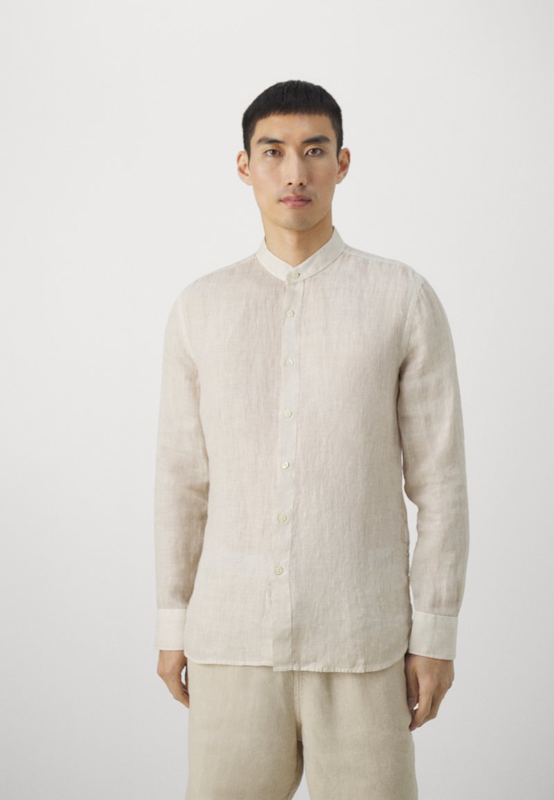 120% Lino LONG SLEEVE MEN SLIM FIT - Ing - safari soft fade