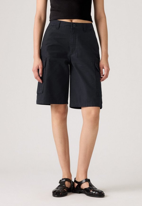 BAGGY DAD CARGO SHORT - Denim shorts - caviar