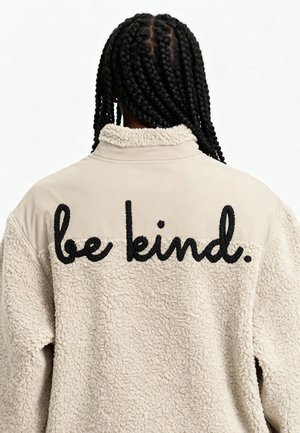 BE KIND EMBROIDERY UNISEX - Fleecejas - desert sand