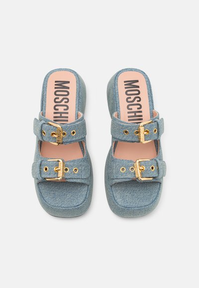 MOSCHINO MULTIBUCKLES  - Mules à talons - blu
