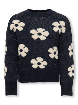 ONLY MINI, KMGNAJA FLOWER PULLOVER - Striktrøje - night sky