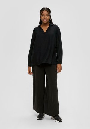 MIT DOBBY-STRUKTUR - Blouse - schwarz