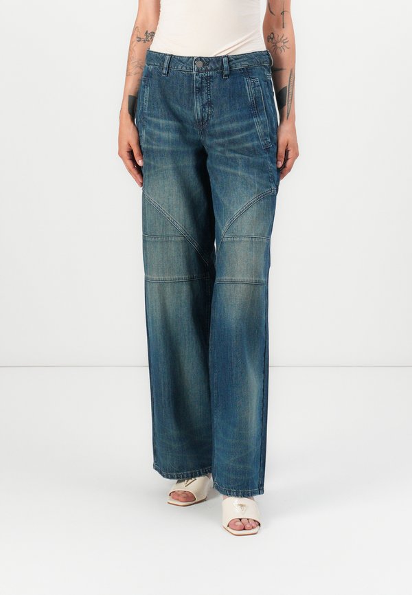 GO SEAMED WIDE LEG - Jeans Relaxed Fit - go cross hatch dark