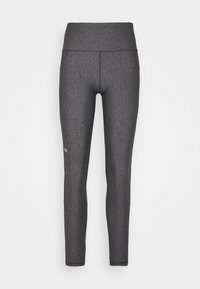 Svarta, släta, tajta leggings med hög midja och subtil melerad textur. Har en liten logotyp på vänster sida.