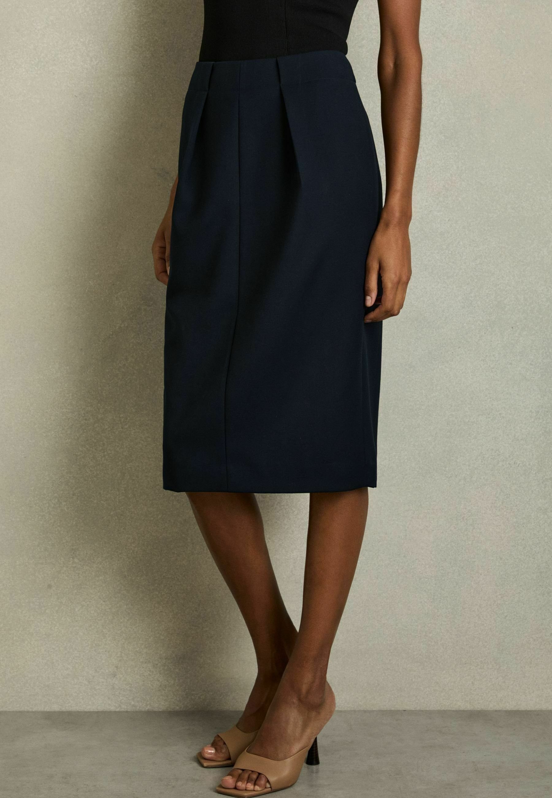 【海外限定】REISS☆スカートNavy Hallie Textured Pencil Midi Reiss REGULAR FIT - HALLIE TEXTURED MIDI - Pencil skirt