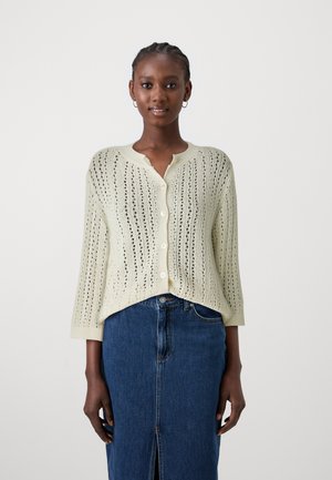 JDY SUSANNAH 3/4 SHORT - Cardigan - ecru
