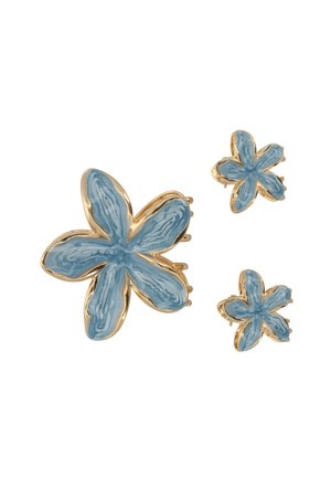 SET SHARK CLIP FLOWER - Accessori capelli - light blue - gold-coloured