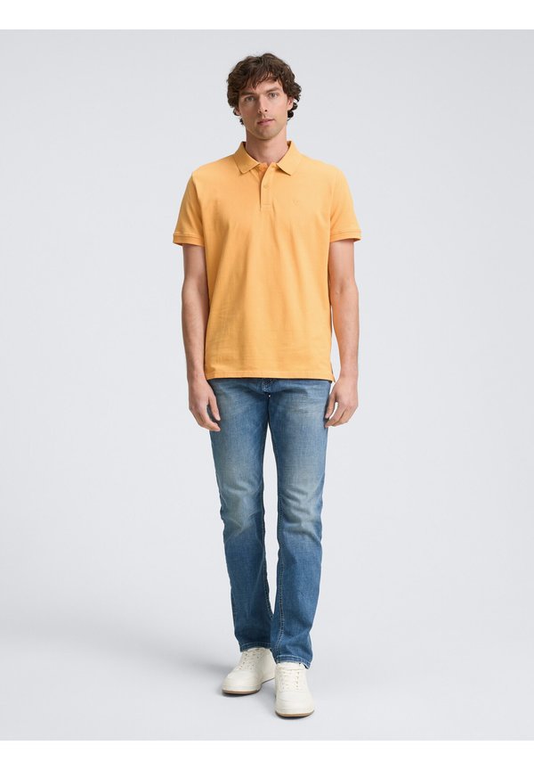 WITH CONTRAST - Poloshirt - peachy orange