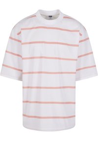 OVERSIZED SLEEVE MODERN STRIPE - T-shirt con stampa - white lemonadepink