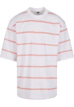 OVERSIZED SLEEVE MODERN STRIPE - Printtipaita - white lemonadepink