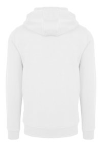 Hoodie bianco realizzato in morbido pile, con cappuccio regolabile, maniche lunghe e polsini e orlo a coste. Design pulito e minimalista.