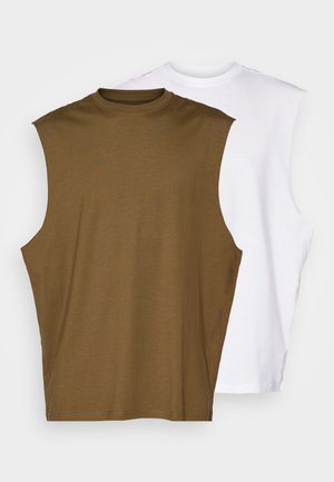 UNISEX 2PACK REGULAR FIT TANK TOP - Top - white/ khaki
