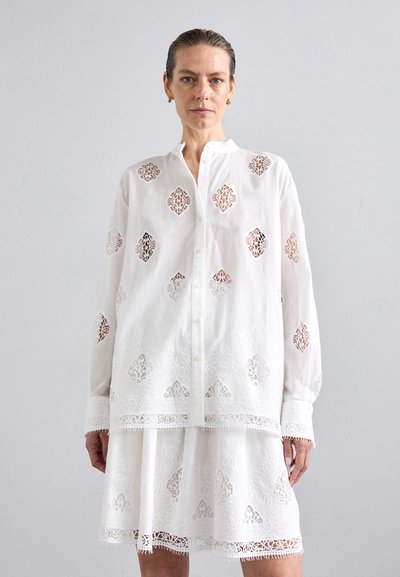 Erdem LONG SLEEVE OPEN BACK - Chemisier - white