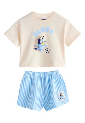 Next, REGULAR FIT - BLUEY FOOTBALL SHORTS SET  UNISEX - Printtipaita - ecru white