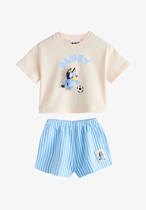 Next, REGULAR FIT - BLUEY FOOTBALL SHORTS SET UNISEX - T-Shirt print - ecru white