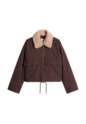 Marc O'Polo DENIM, MARC O'POLO DENIM CANVASJACKE REGULAR MIT ABNEHMBAREM TEDDYKRAGEN   - Veste légère - espresso brown