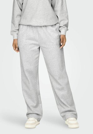ONLY JOGGING NORMAL GESCHNITTEN MITTLERE TAILLE MIT SCHLAG  - Pantaloni sportivi - light grey melange