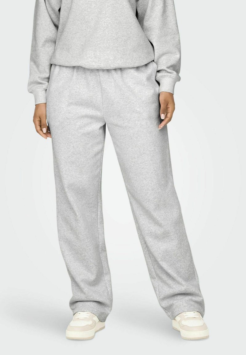 ONLY JOGGING NORMAL GESCHNITTEN MITTLERE TAILLE MIT SCHLAG  - Trainingsbroek - light grey melange