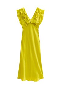 New Look CRINKLED RUFFLED MIDI - Festklänning - green