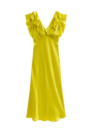 New Look CRINKLED RUFFLED MIDI - Abiti per occasioni speciali - green