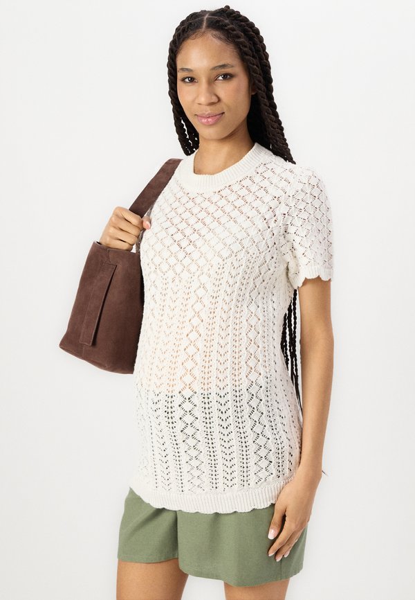 OLMSAGA LIFE O NECK - Basic T-shirt - ecru4