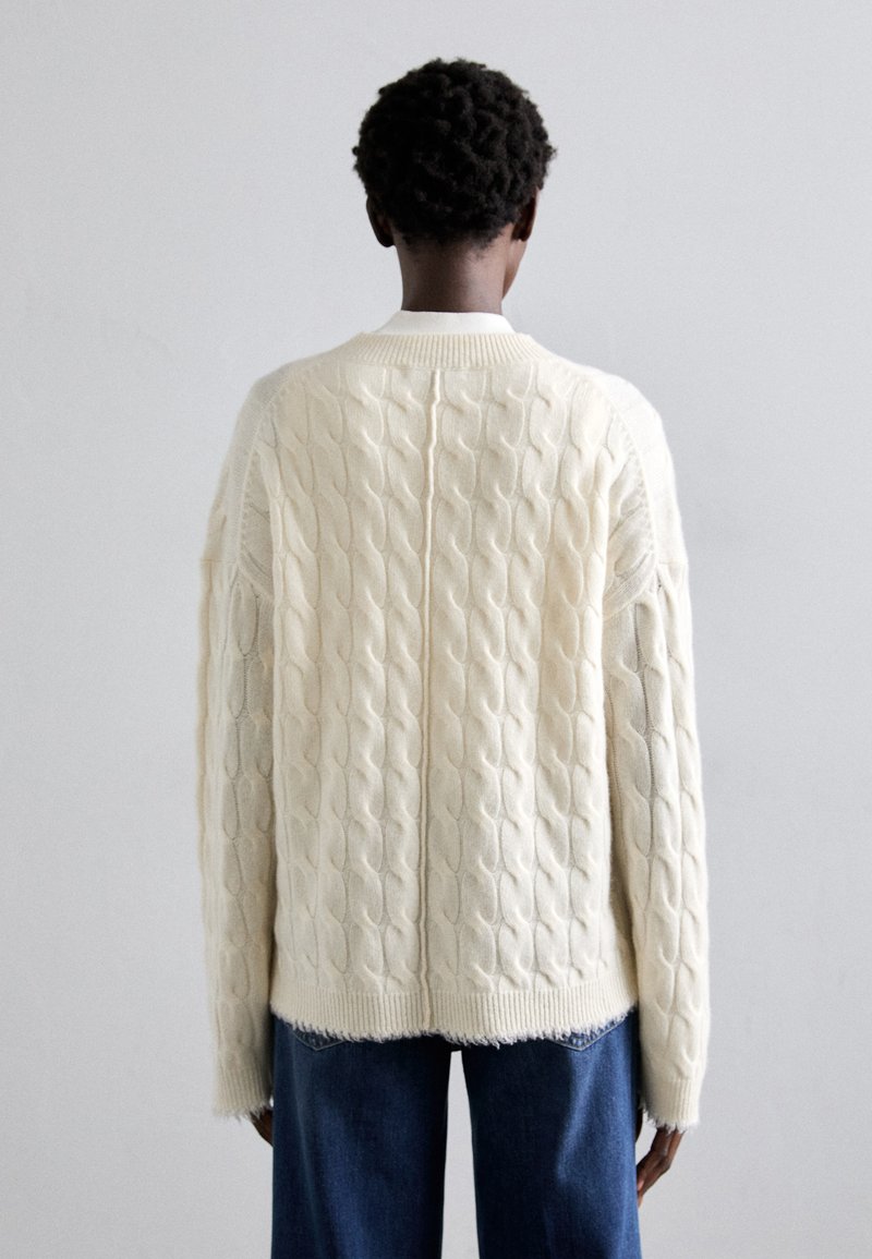 RE/DONE CABLE VNECK - Jumper - ivory