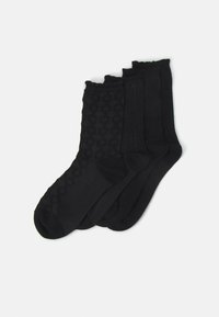 SOCK STRUCTURE PICOT EDGE 4 PACK - Κάλτσες - black