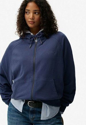ESSENTIAL LOGO GARMENT DYED ZIP  - Sudadera con cremallera - mariner navy