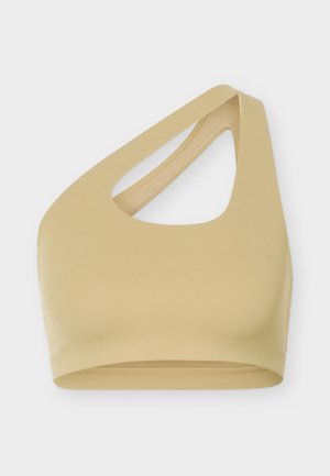 Nike Performance, W NK DF ZENVY LS ASYM BRA SNL - Спортен сутиен с лека поддръжка - parachute beige/white