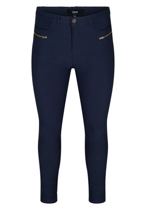 ENGANLIEGENDE  MIT REISSVERSCHLUSSDETAILS - Stoffhose - night sky