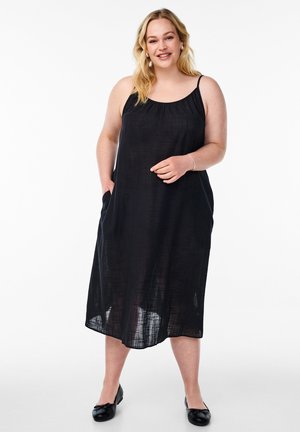 FLASH - MIT MIDI-LÄNGE UND TRÄGERN - Day dress - black