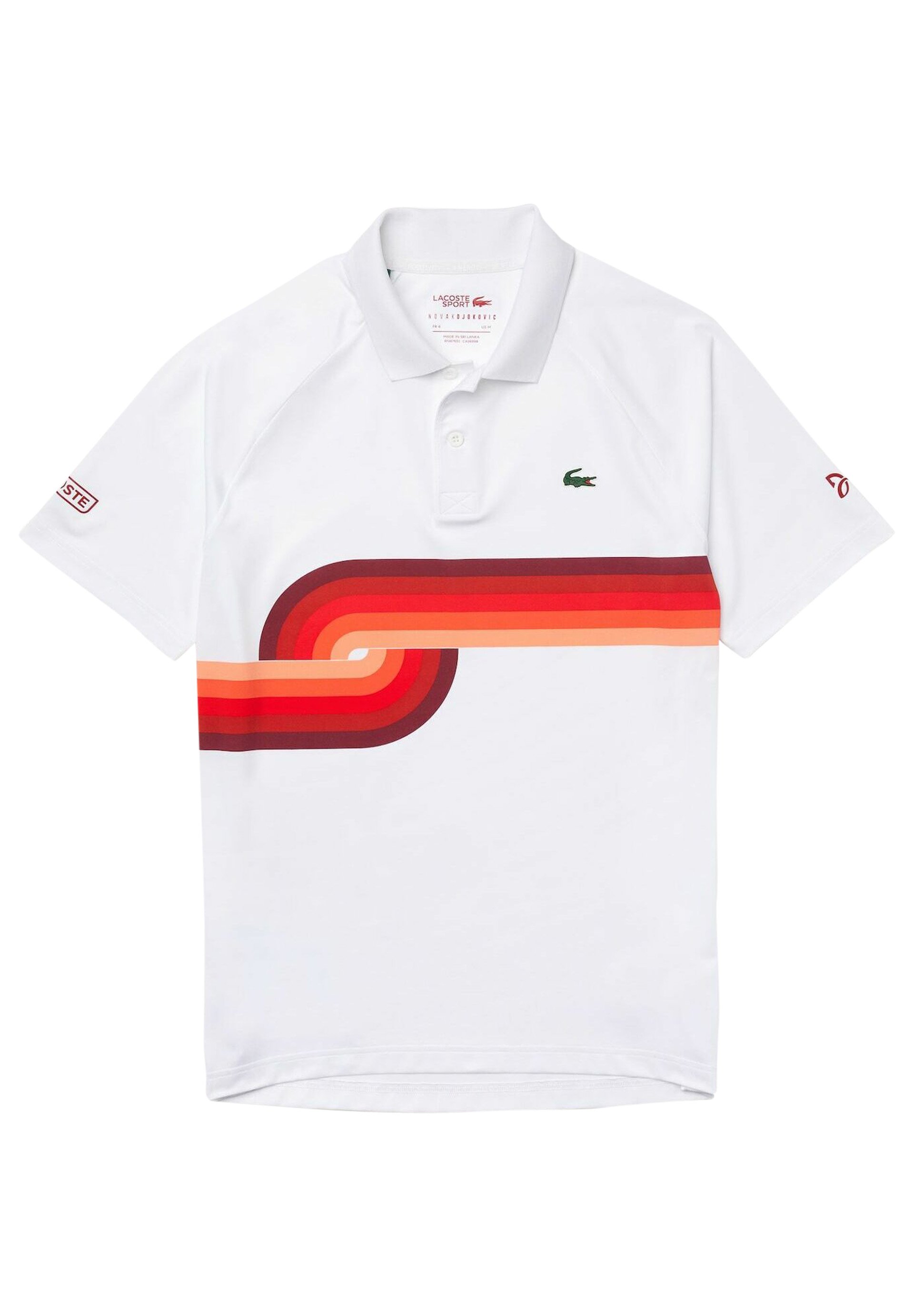 Lacoste Sport Polo - blanc/bordeaux/rouge/rouge/rouge/orange/rouge chiné -  ZALANDO.FR