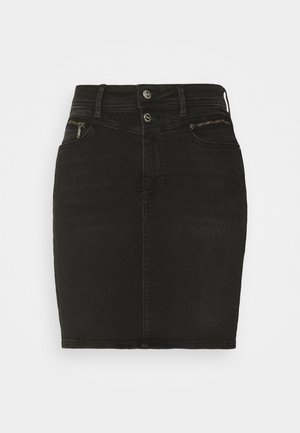 ONLY ONLDAISY YOKE ZIP SKIRT - Jupe en jean - washed black