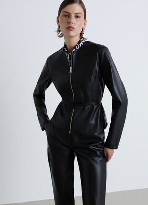 Calliope, CAPOSPALLA TINTA UNITA - Kunstlederjacke - ultrablack