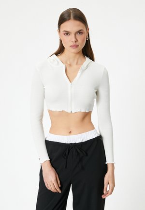 Koton CROP - Strickjacke - white