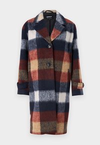 ONLALINA CHECK COAT - Klassischer Mantel - rust/night sky/mustard gold/cloud dancer